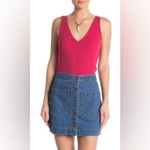 NWT Free People Womens Kiera Tank Top Azalea Pink Size XS Sleeveless V-Neck Top